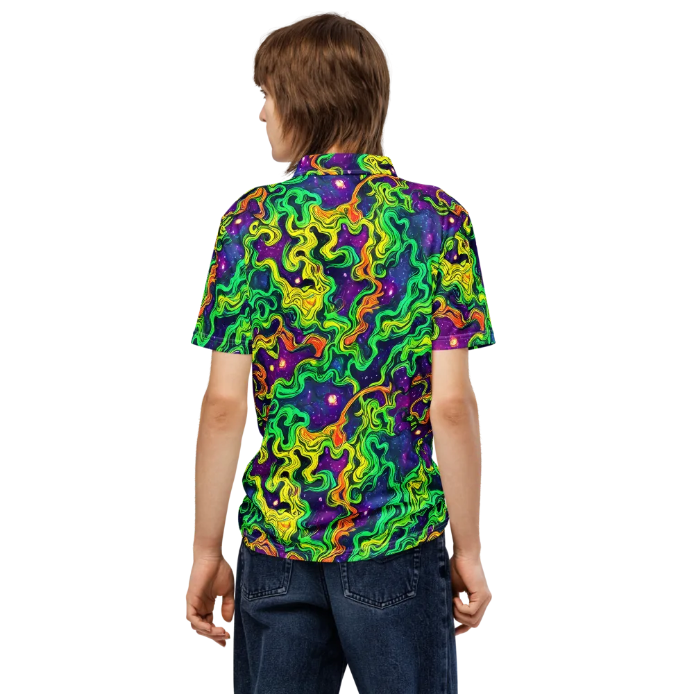 Jungle Comet on Men's Slim Fit Polo Shirt — Back