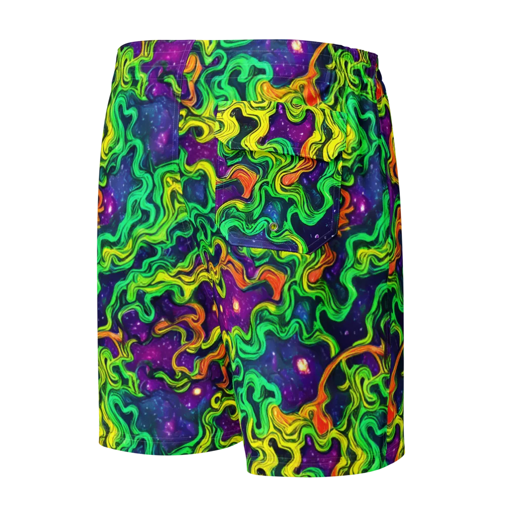 Jungle Comet on Men's Board Shorts — Back