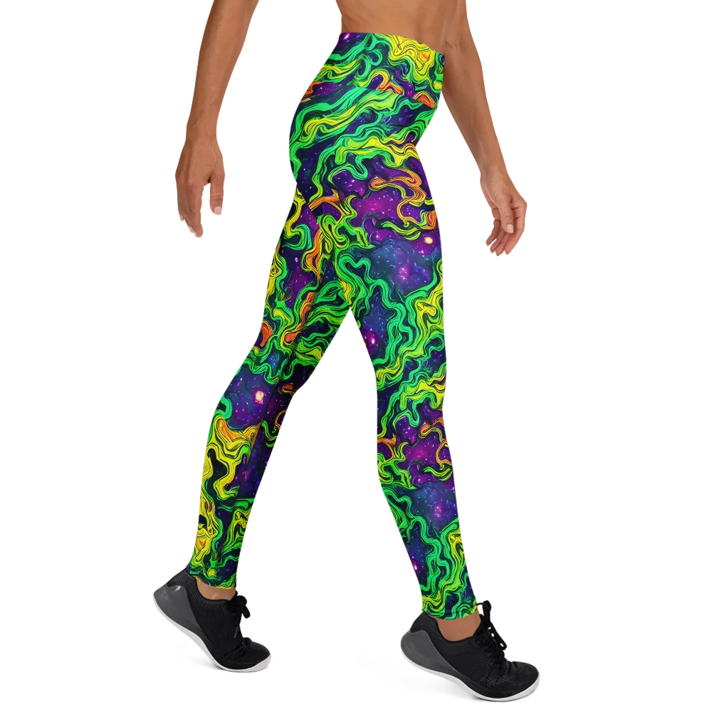 Jungle Comet on Yoga Leggings — Right