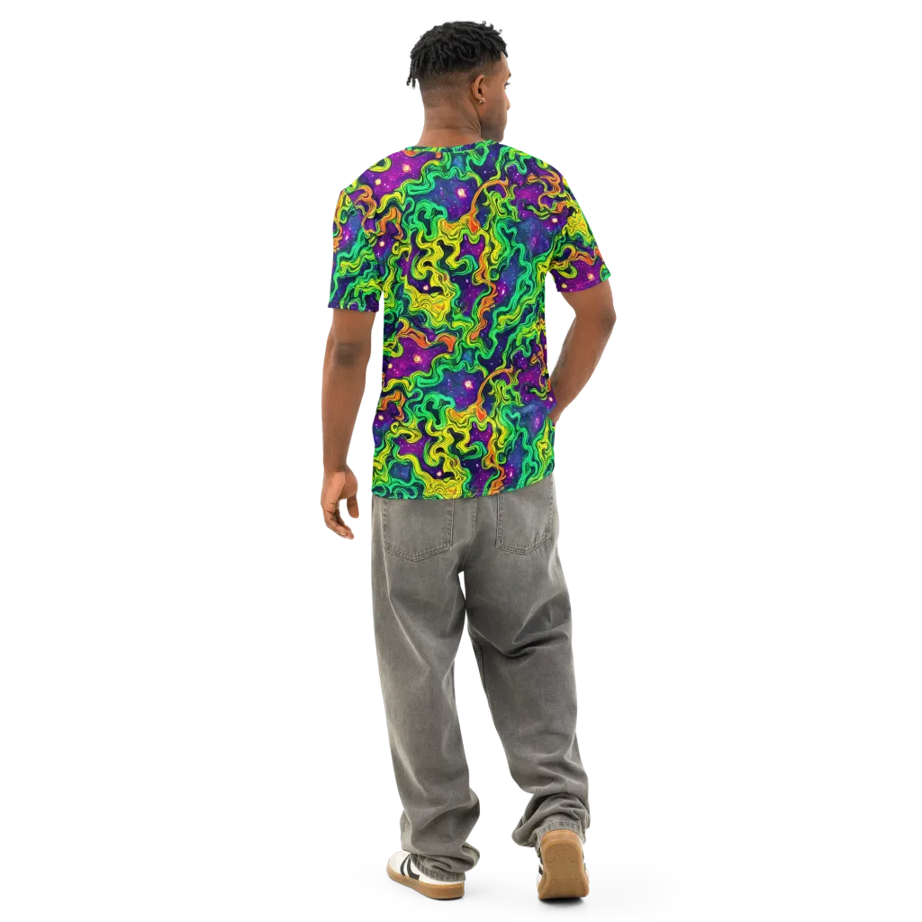 Jungle Comet on Men's Cotton Crew Neck T-Shirt — Back