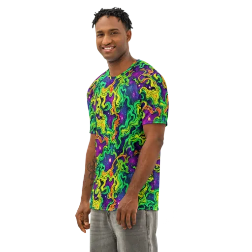 Jungle Comet on a Men's Cotton Crew Neck T-Shirt