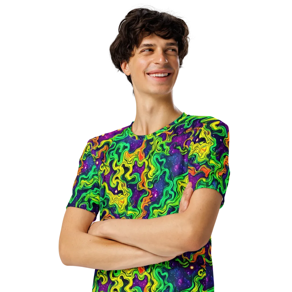 Jungle Comet on Men's Crew Neck T-Shirt — Left Front