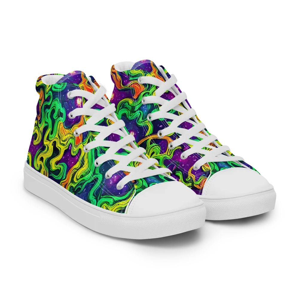Jungle Comet on Men's High Top Canvas Shoes — Right Front
