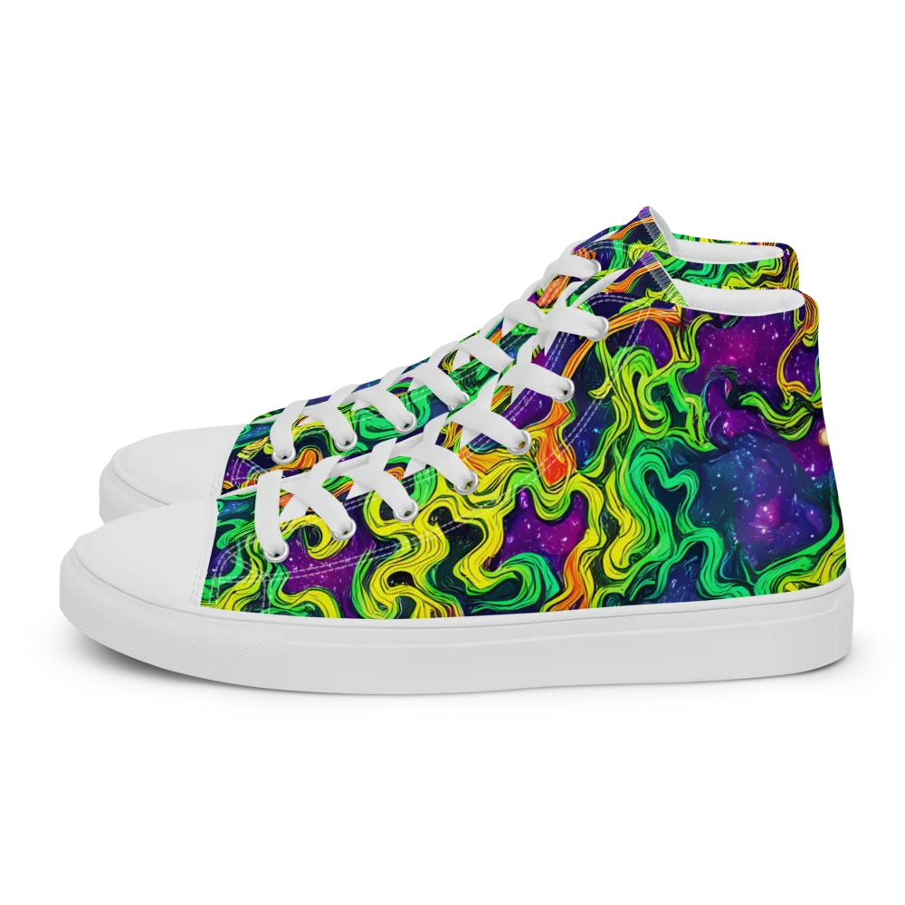 Jungle Comet on Men's High Top Canvas Shoes — Left