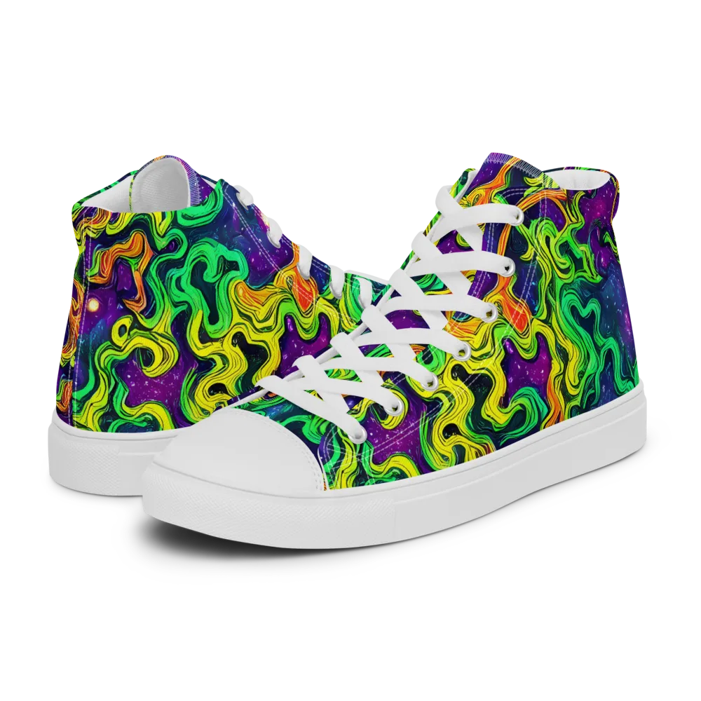 Jungle Comet on Men's High Top Canvas Shoes — Left