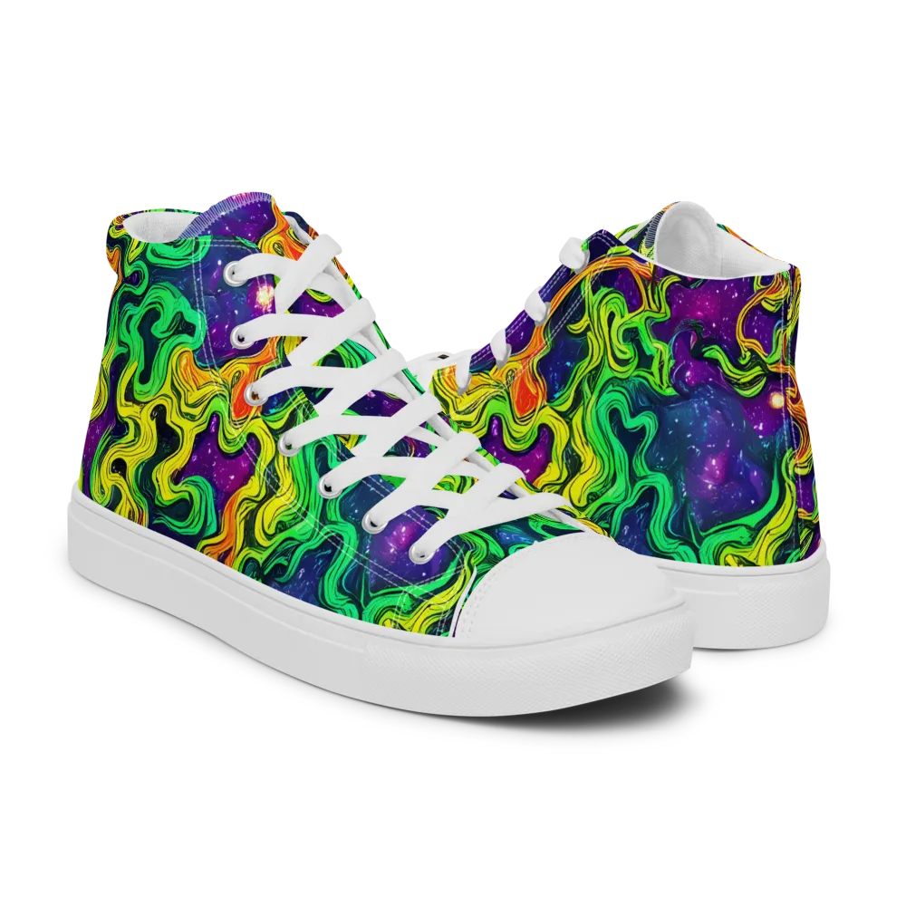 Jungle Comet on Men's High Top Canvas Shoes — Right
