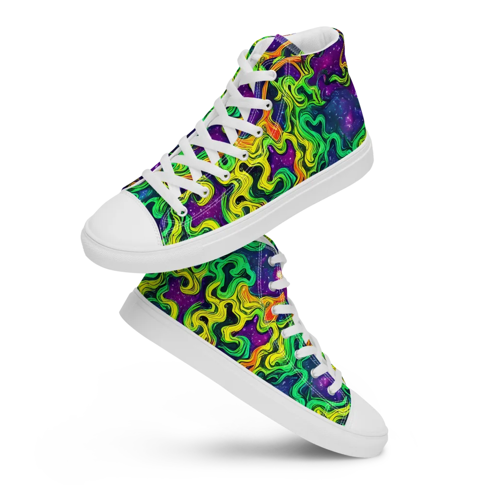 Jungle Comet on Men's High Top Canvas Shoes — Front