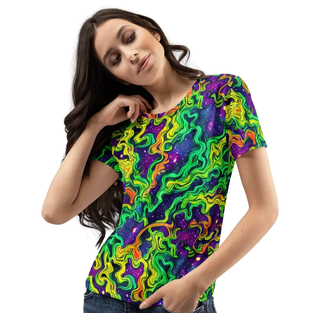 Jungle Comet on Women's Crew Neck T-Shirt — Left Front