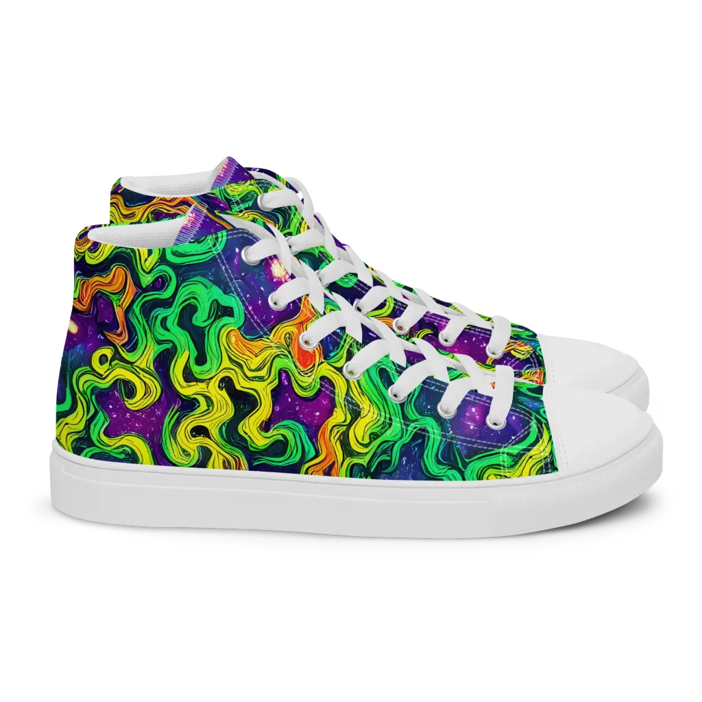 Jungle Comet on Women's High Top Canvas Shoes — Right