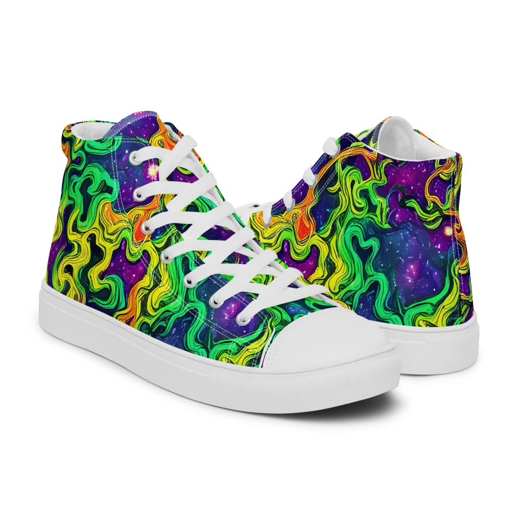 Jungle Comet on Women's High Top Canvas Shoes — Right