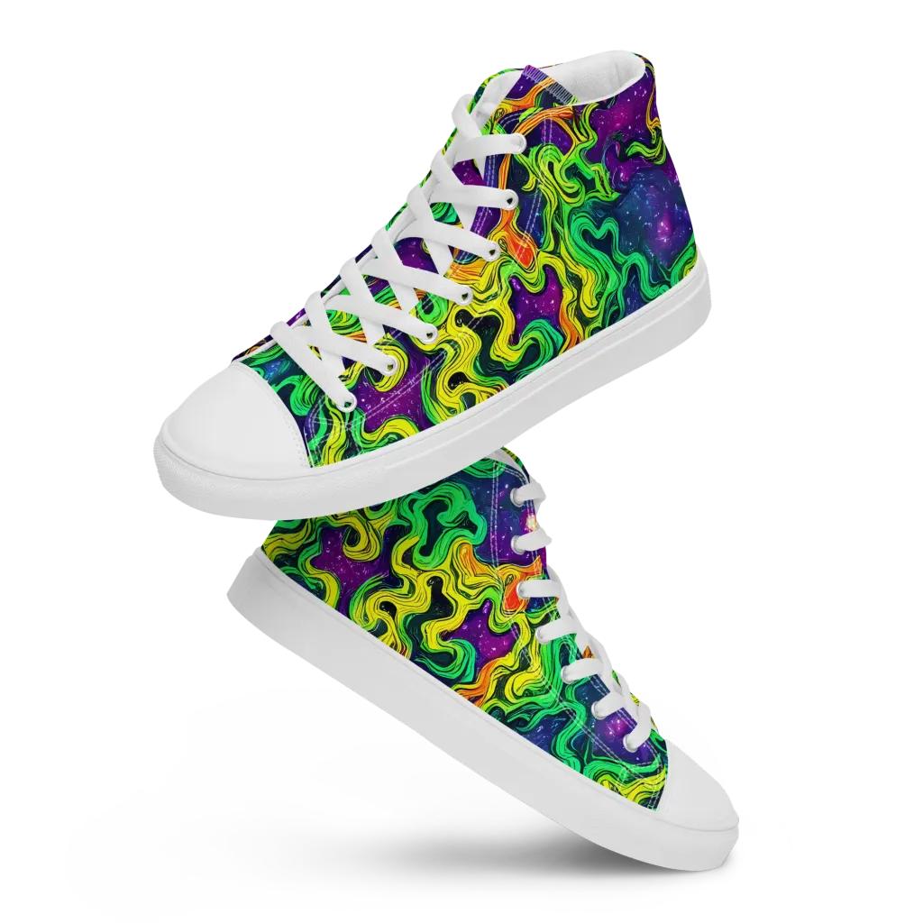 Jungle Comet on Women's High Top Canvas Shoes — Front