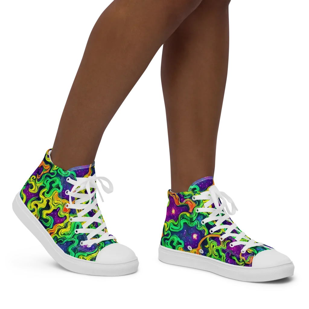 Jungle Comet on Women's High Top Canvas Shoes — Right