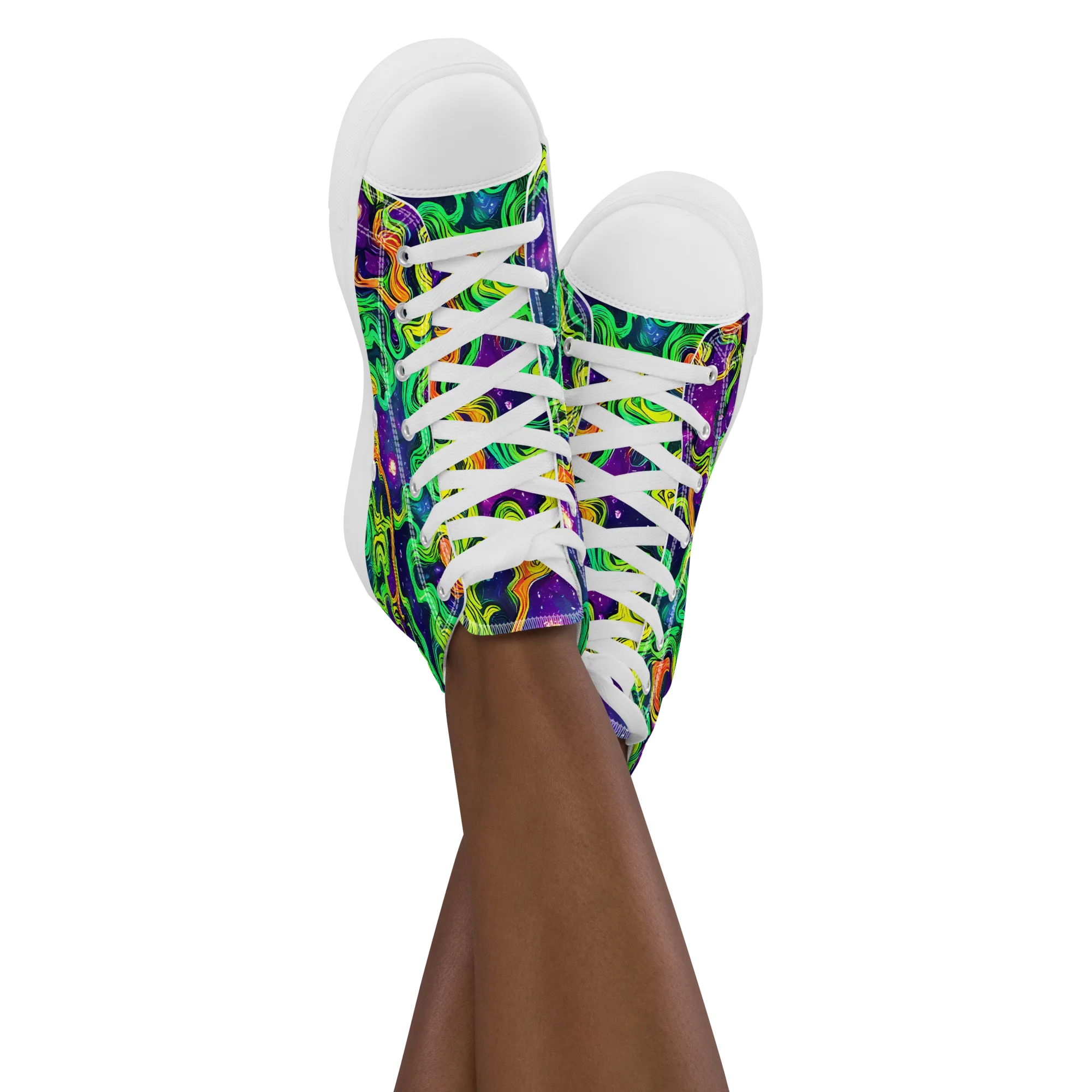 Jungle Comet on Women's High Top Canvas Shoes — Front