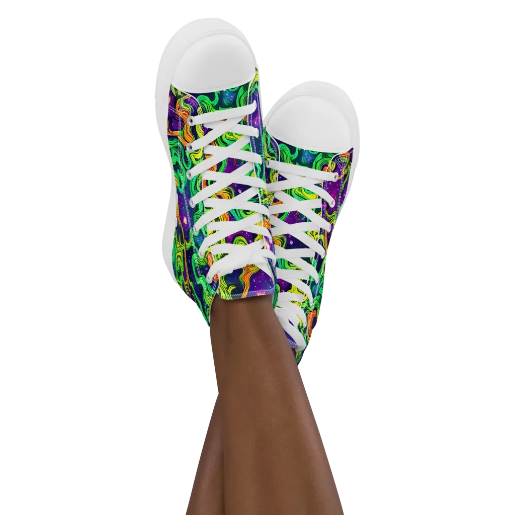 Jungle Comet on Women's High Top Canvas Shoes — Front