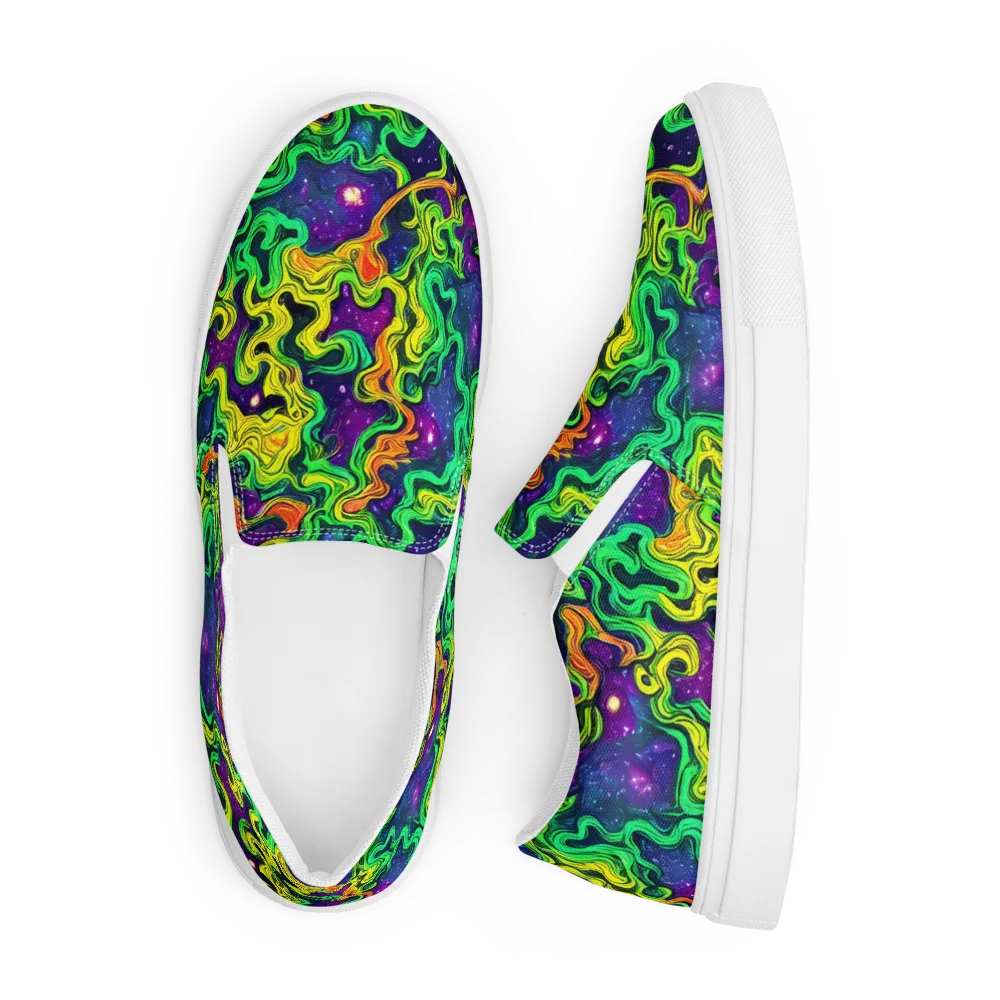 Jungle Comet on Men's Slip-On Canvas Shoes — Front