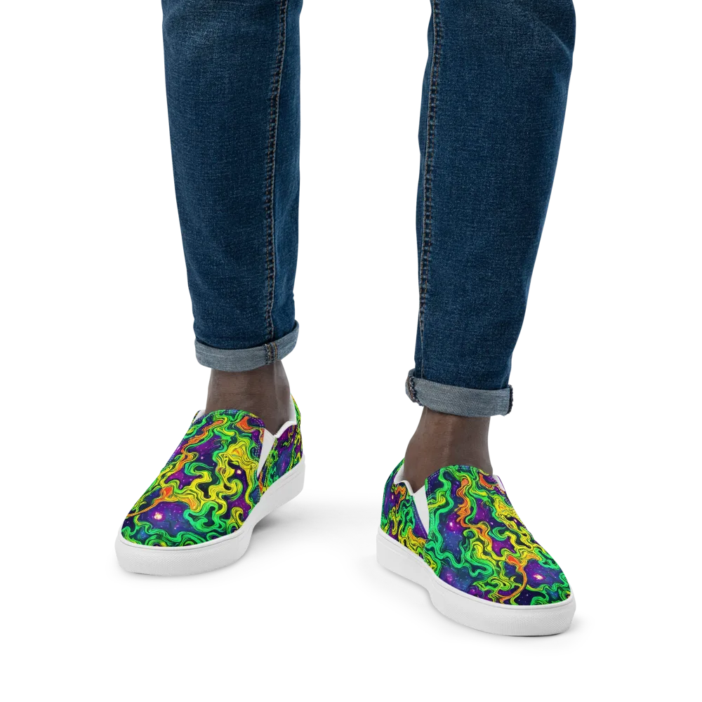 Jungle Comet on Men's Slip-On Canvas Shoes — Front