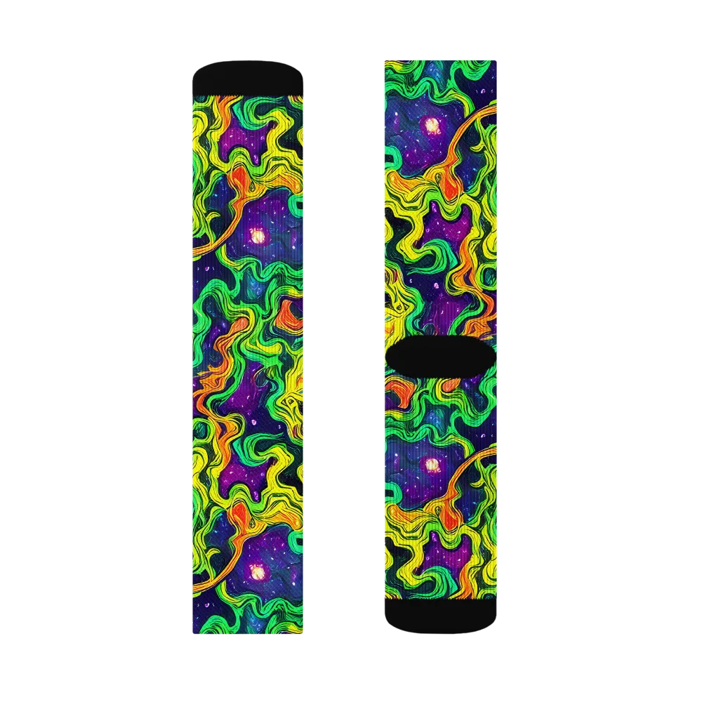 Jungle Comet on Socks — Right Sock