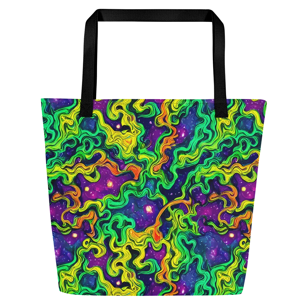 Jungle Comet on Large Tote Bag W/ Pocket — Front