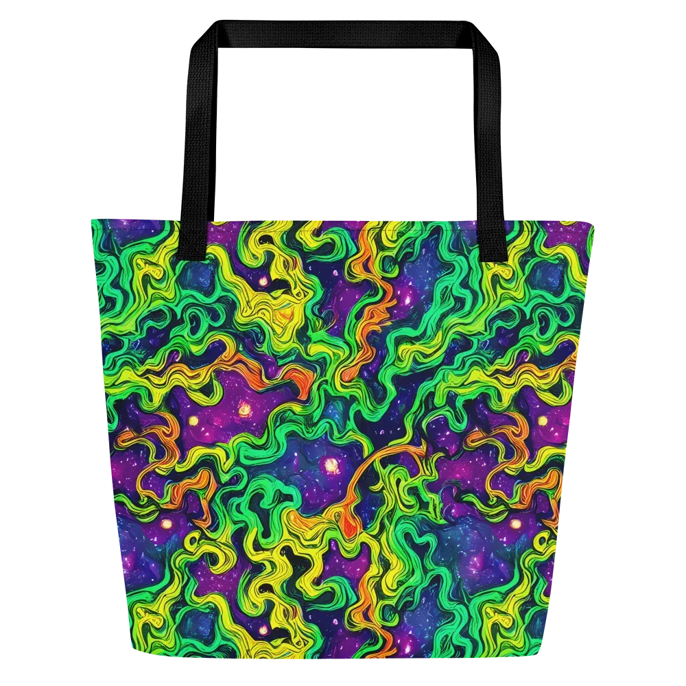 Jungle Comet on Large Tote Bag W/ Pocket — Front