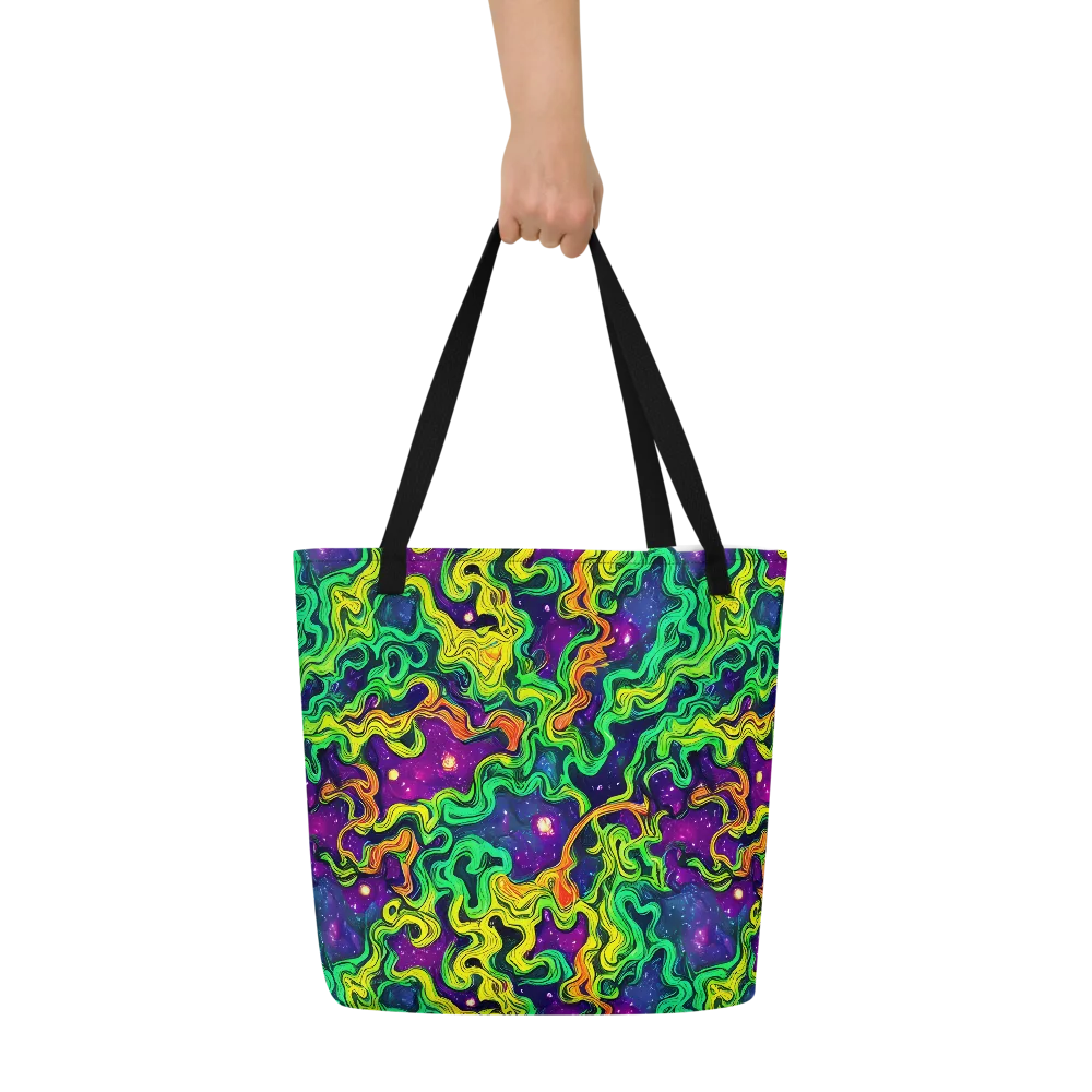 Jungle Comet on Large Tote Bag W/ Pocket — Front