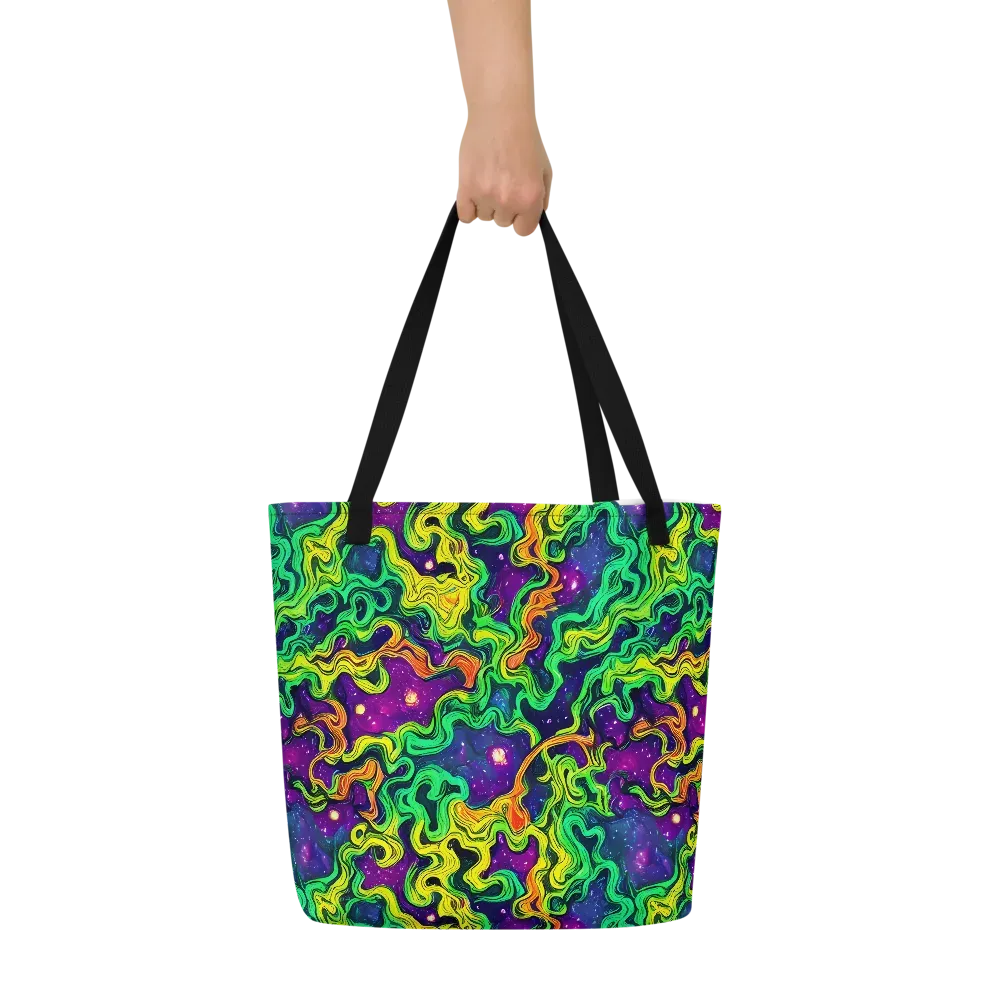 Jungle Comet on Large Tote Bag W/ Pocket — Front