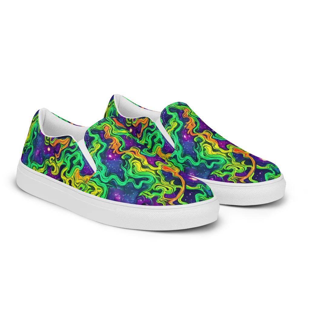 Jungle Comet on Women's Slip-On Canvas Shoes — Right Front
