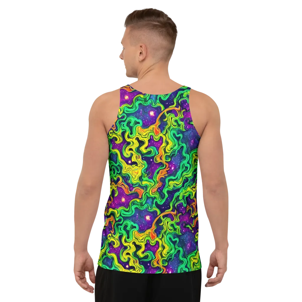 Jungle Comet on Men's Tank Top — Back