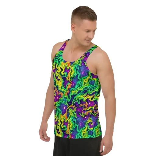 Jungle Comet on a Men's Tank Top