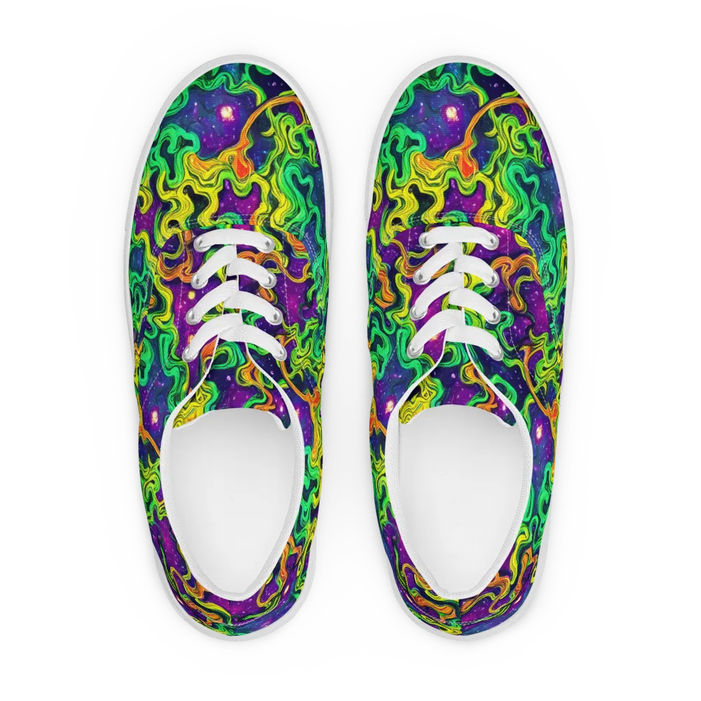 Jungle Comet on Men's Lace-Up Canvas Shoes — Front