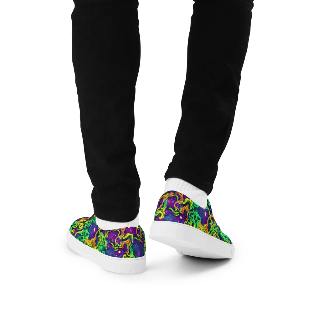 Jungle Comet on Men's Lace-Up Canvas Shoes — Back