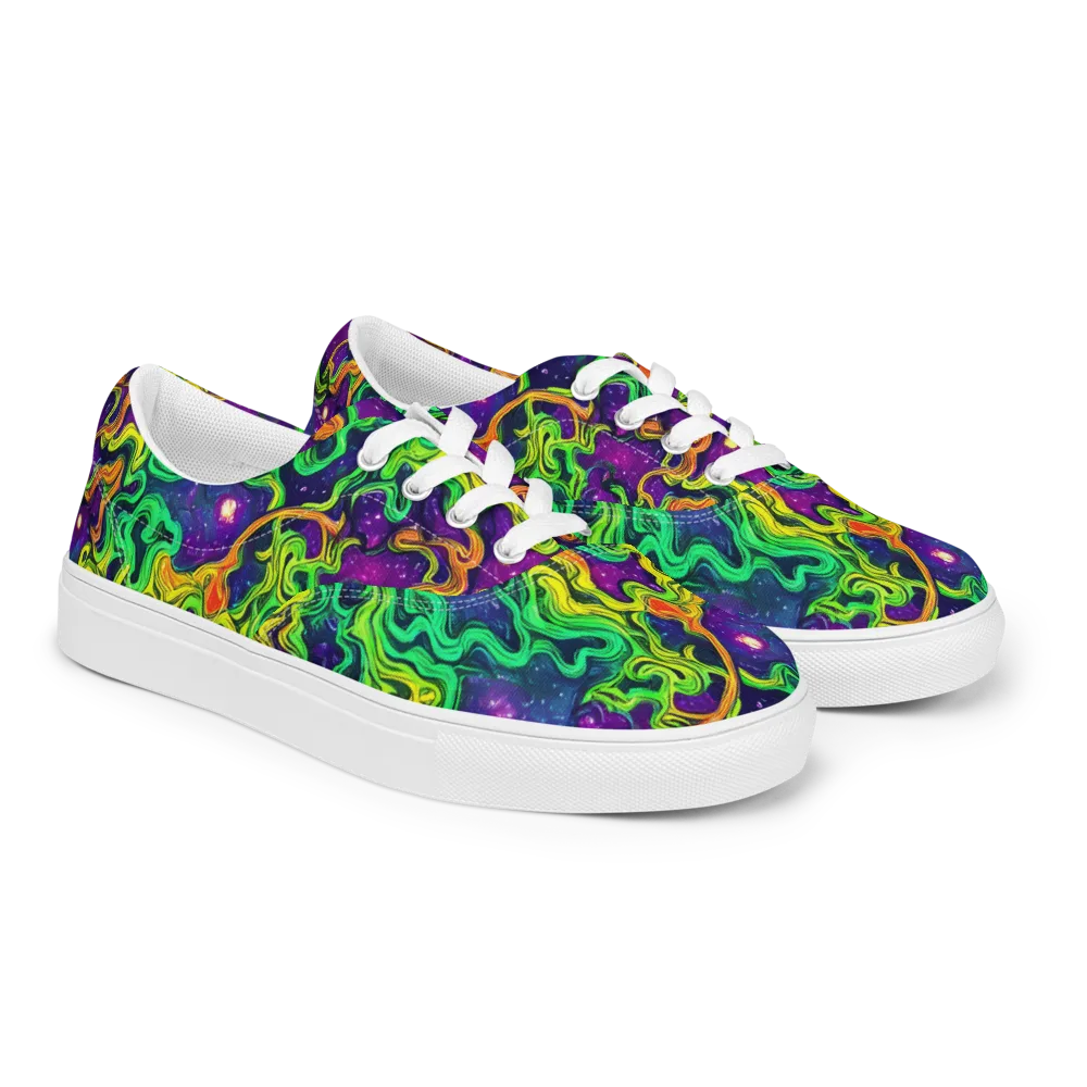 Jungle Comet on Men's Lace-Up Canvas Shoes — Right Front