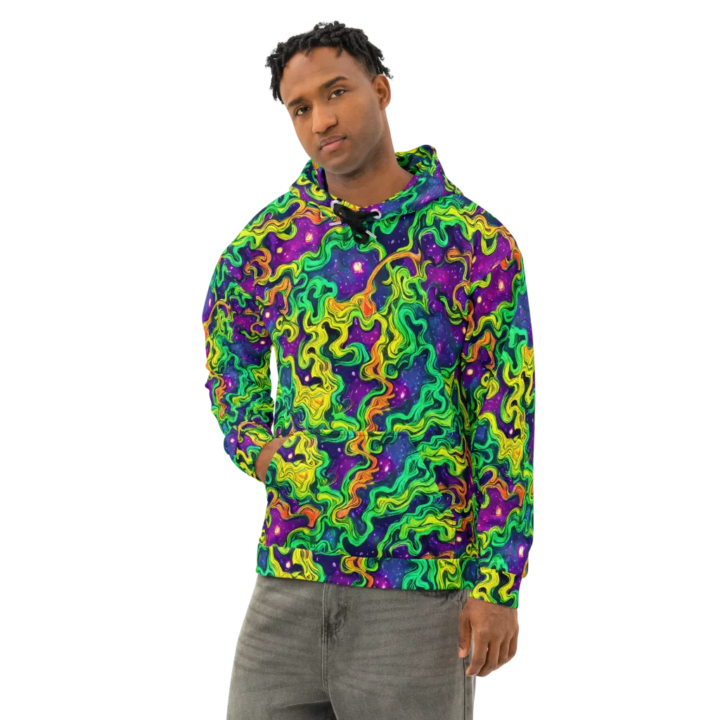 Jungle Comet on Cotton Hoodie — Left Front
