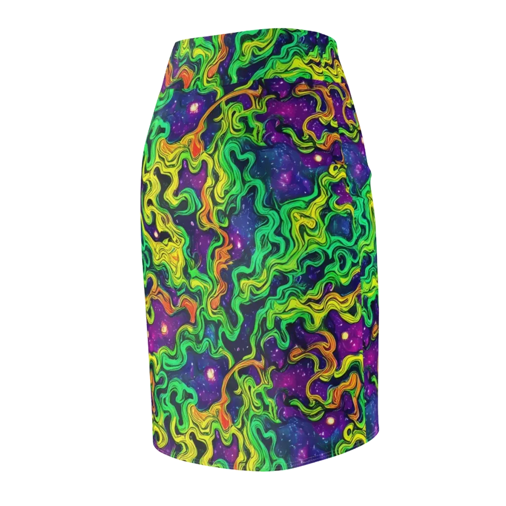 Jungle Comet on Pencil Skirt — Back Side