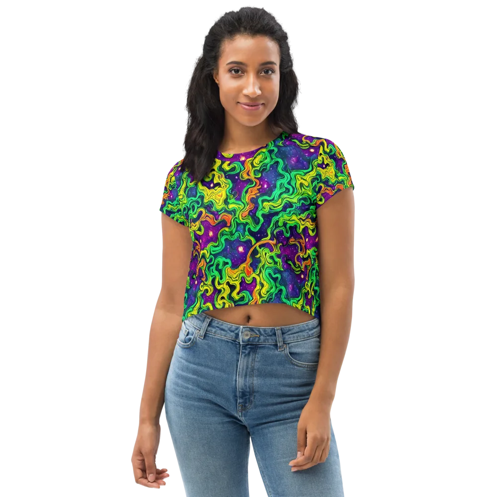 Jungle Comet on Crop Tee — Front