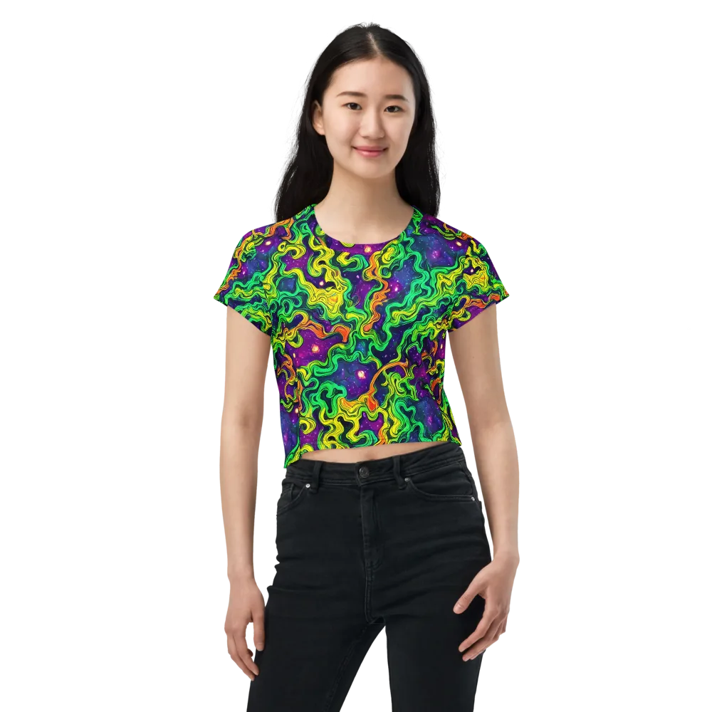 Jungle Comet on Crop Tee — Front