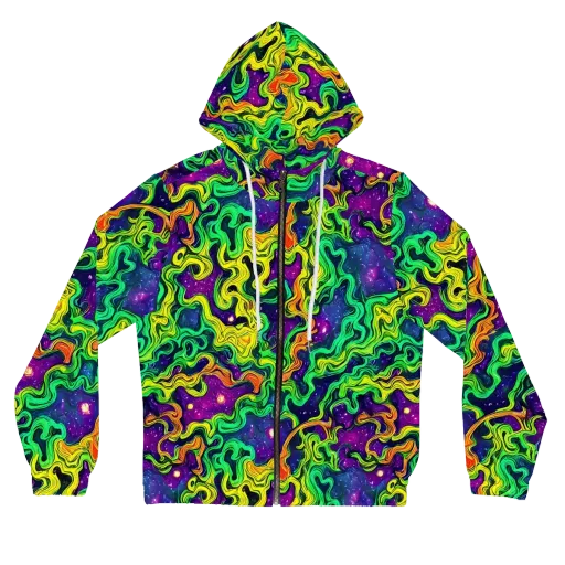 Jungle Comet on a Women's Full-Zip Hoodie