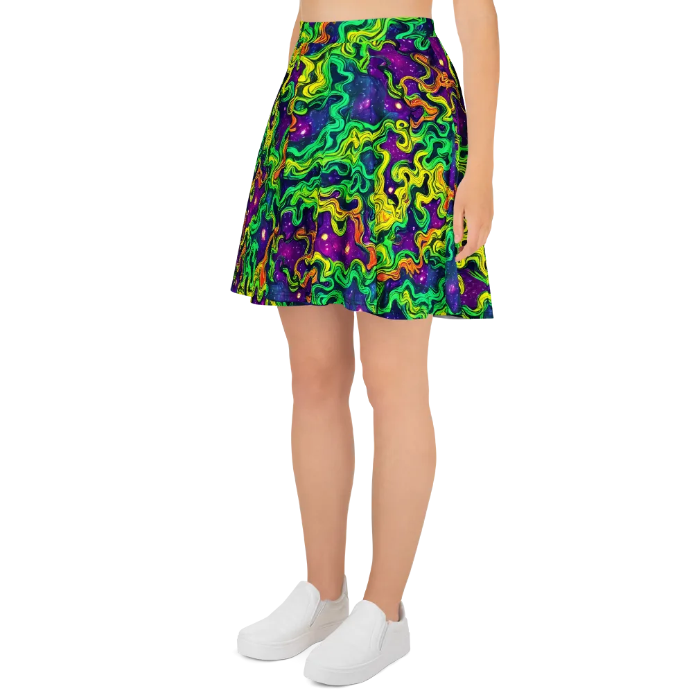 Jungle Comet on Skater Skirt — Left