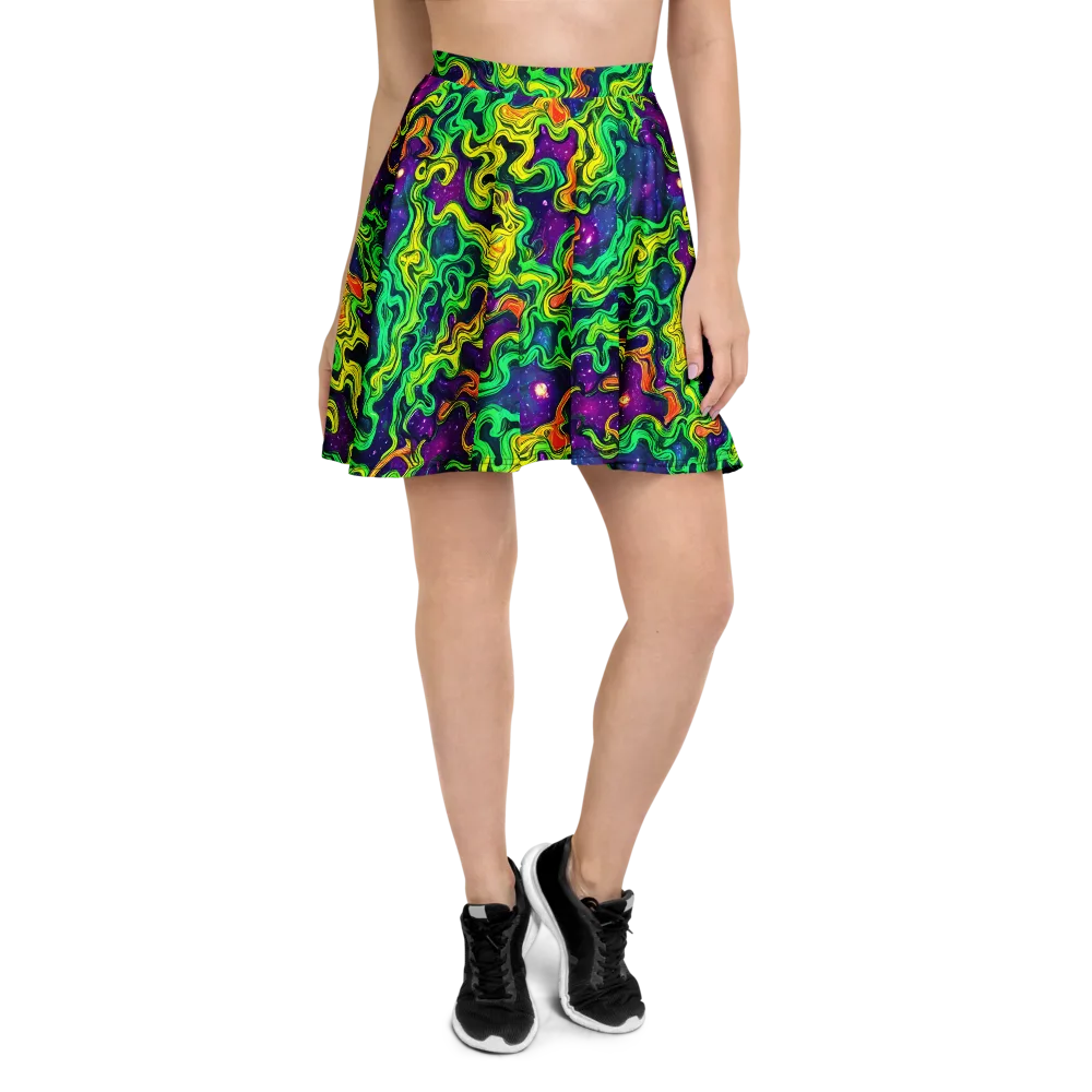 Jungle Comet on Skater Skirt — Front