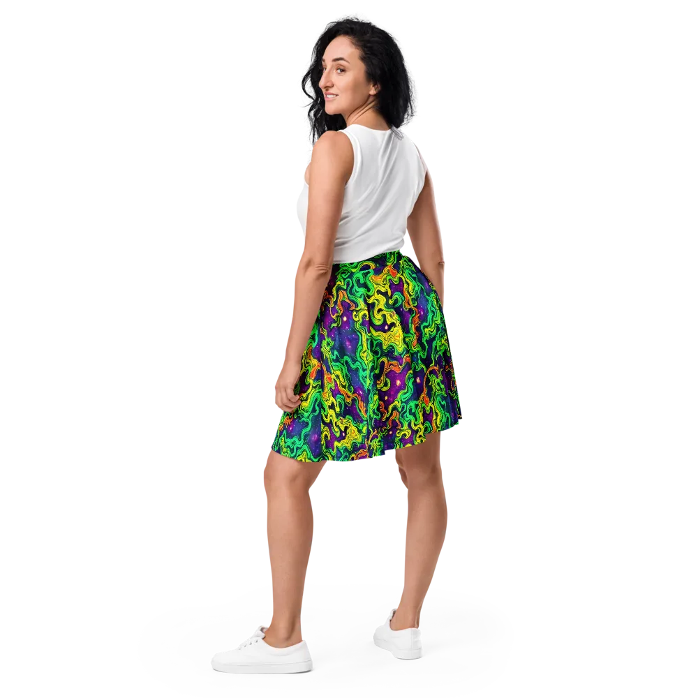 Jungle Comet on Skater Skirt — Back