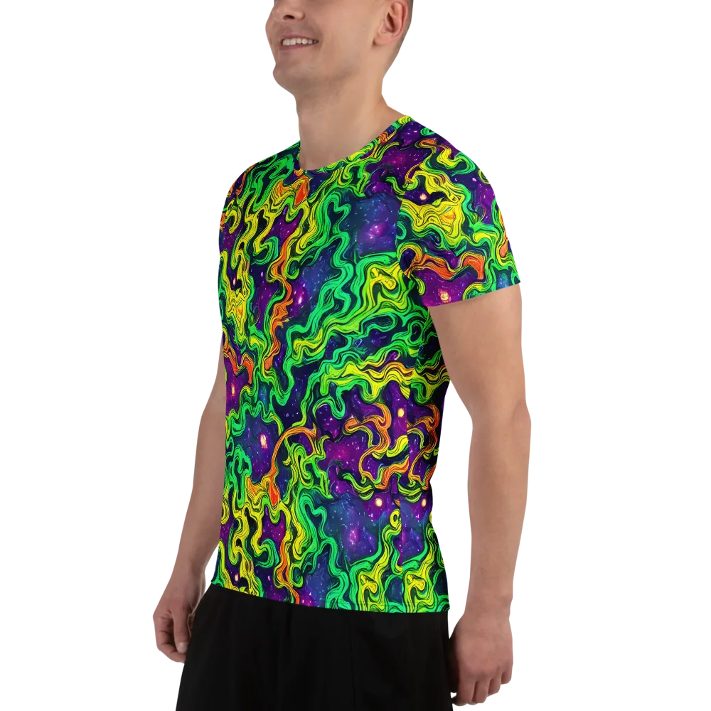 Jungle Comet on Men's Athletic T-Shirt — Left