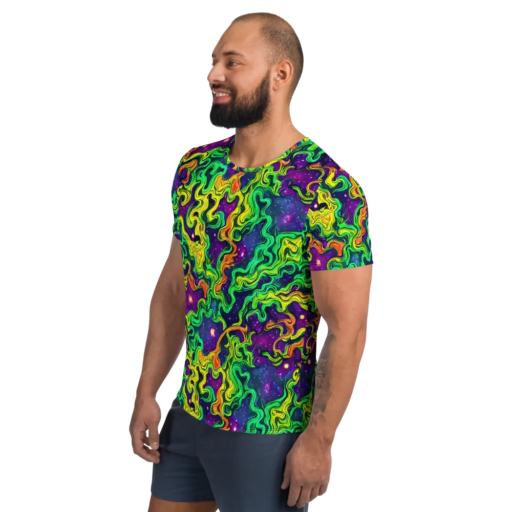Jungle Comet on Men's Athletic T-Shirt — Left