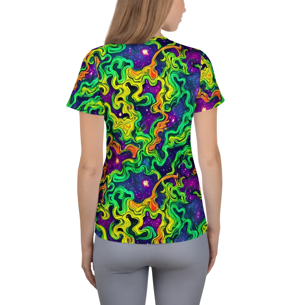 Jungle Comet on Women's Athletic T-Shirt — Back