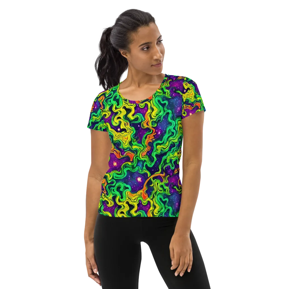 Jungle Comet on Women's Athletic T-Shirt — Front