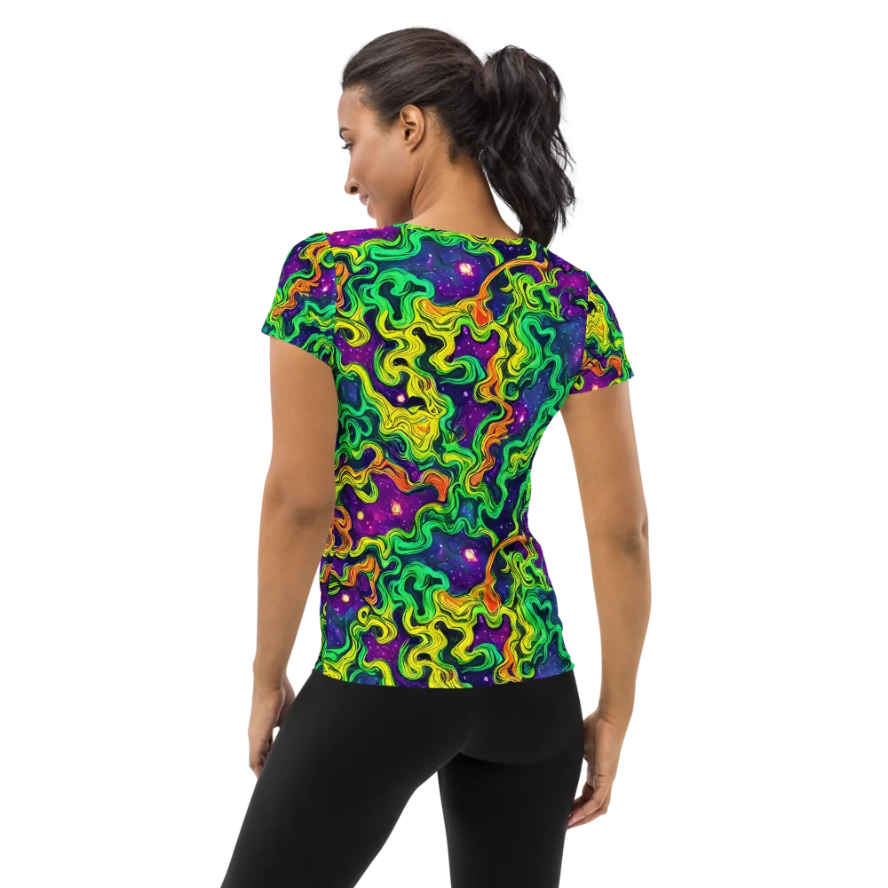 Jungle Comet on Women's Athletic T-Shirt — Back