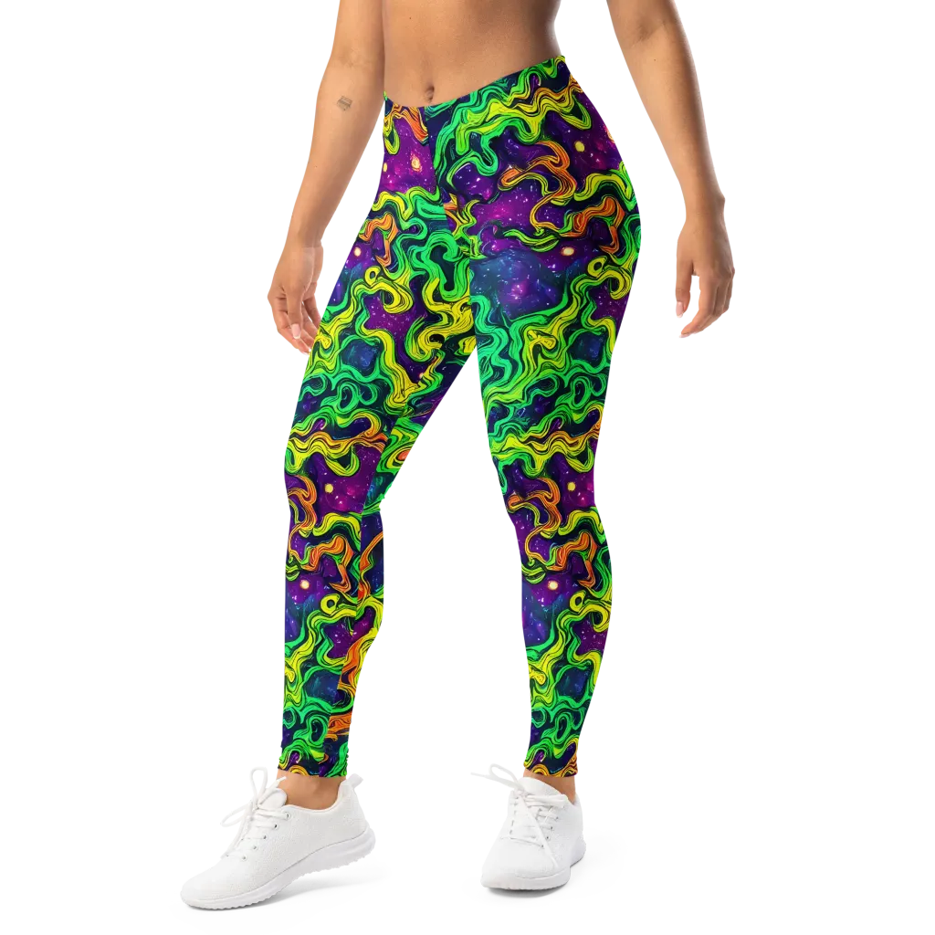 Jungle Comet on Leggings — Left Front