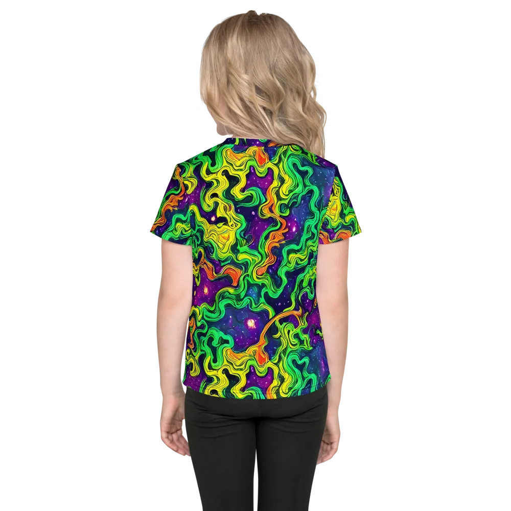 Jungle Comet on Kids Crew Neck T-Shirt — Back