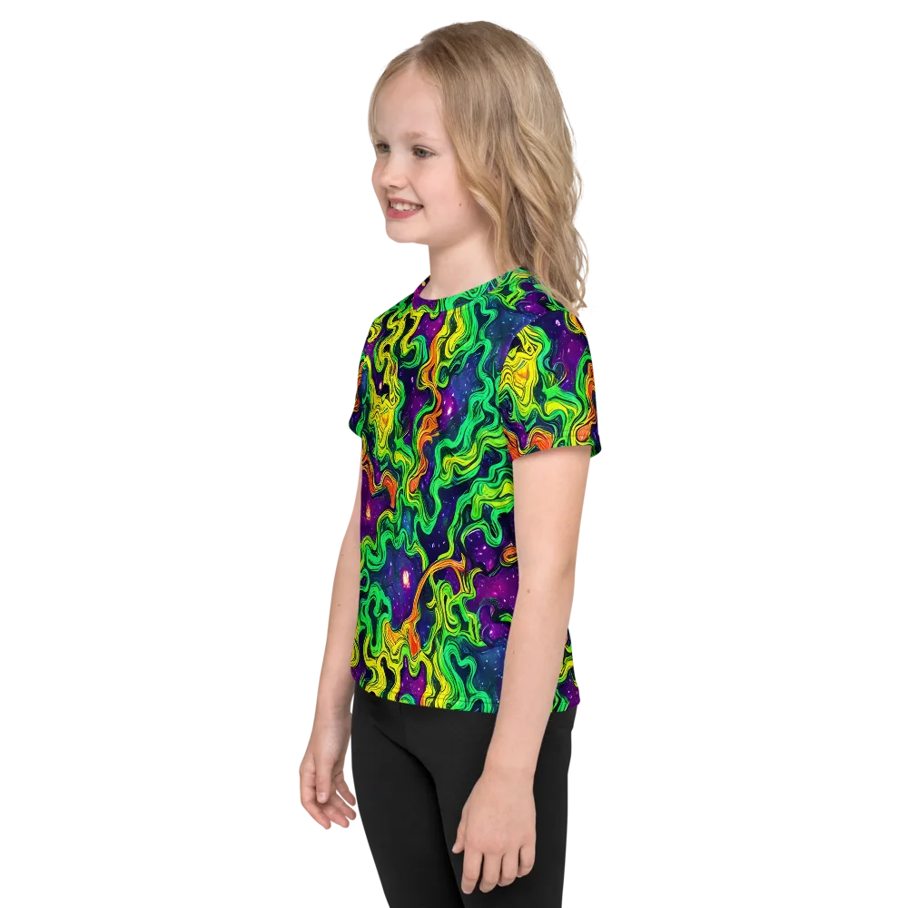 Jungle Comet on Kids Crew Neck T-Shirt — Left