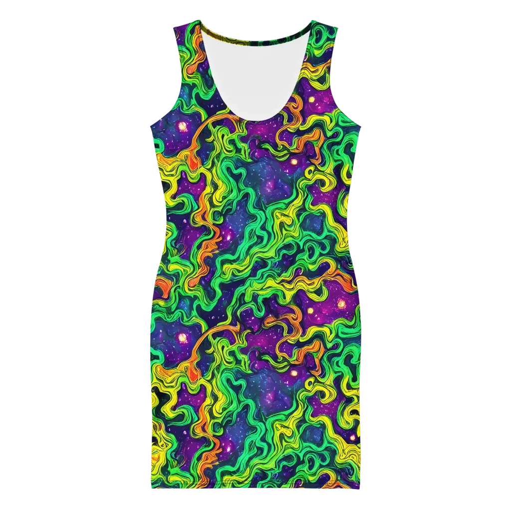 Jungle Comet on Bodycon Dress — Front