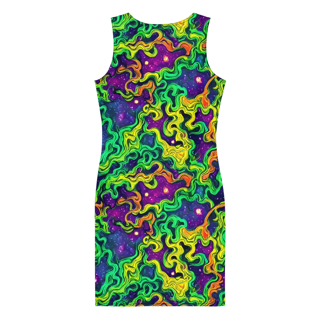 Jungle Comet on Bodycon Dress — Back