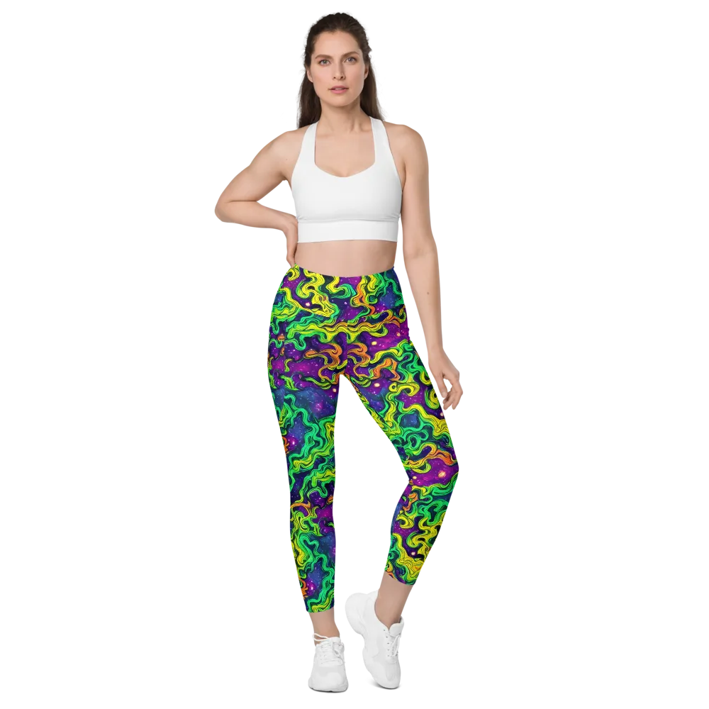 Jungle Comet on Leggings with Pockets — Front